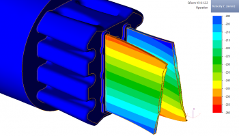 Profile velocity along Z axis. Thin hollow profile